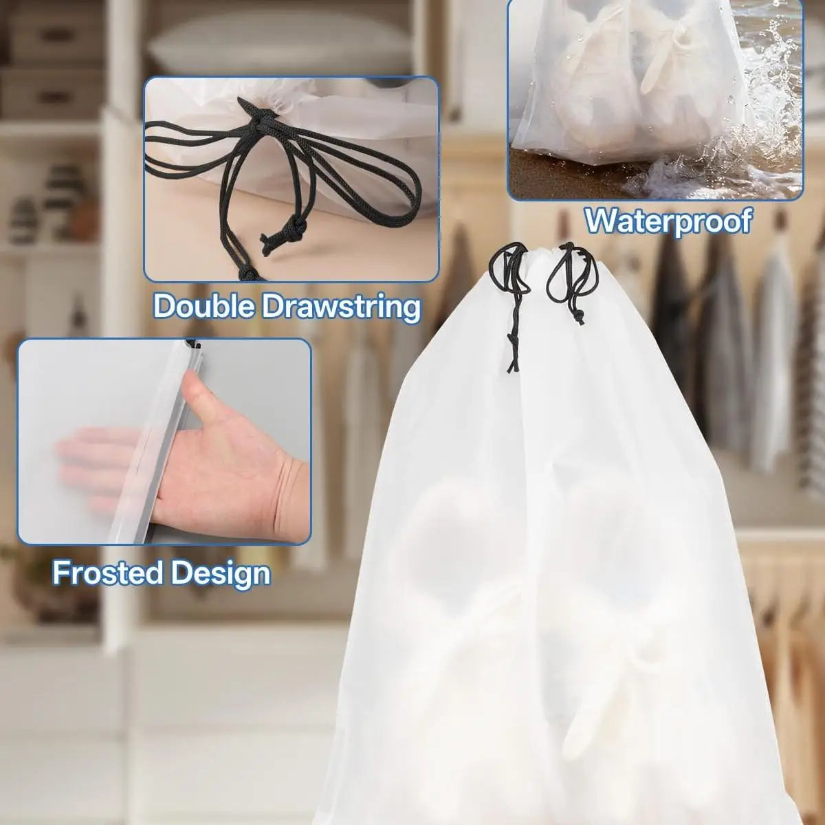 10-Piece Travel Shoe Bag Set