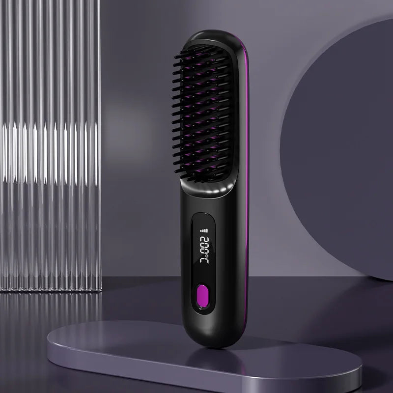 Cordless Hair Straightening Brush - Basecamp Bloom