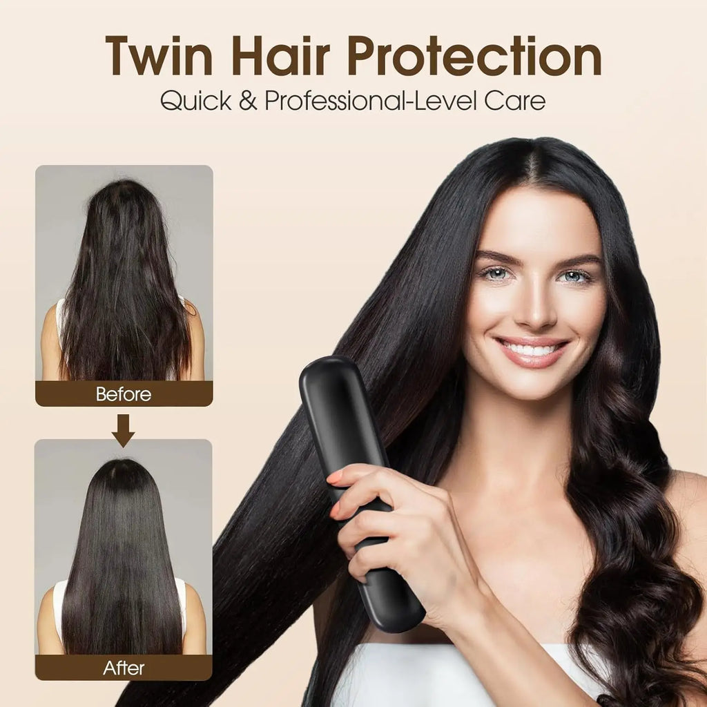 Cordless Hair Straightening Brush - Basecamp Bloom