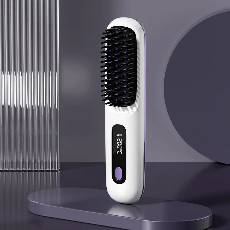 Cordless Hair Straightening Brush - Basecamp Bloom